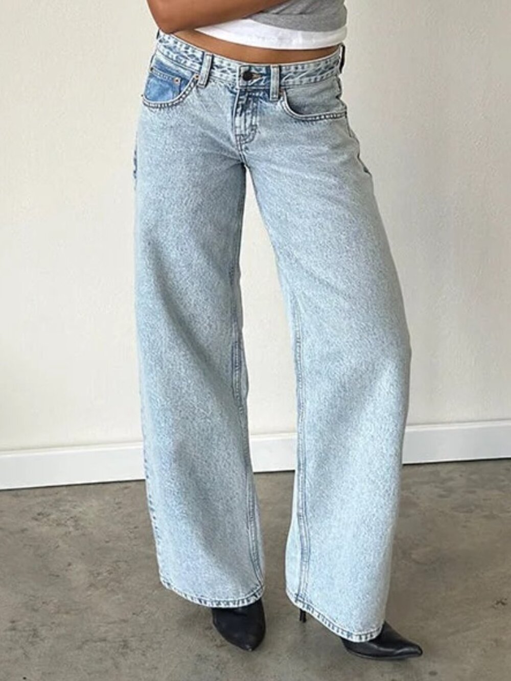 Motel Rocks Roomy Extra Wide Low Rise Jeans size 26